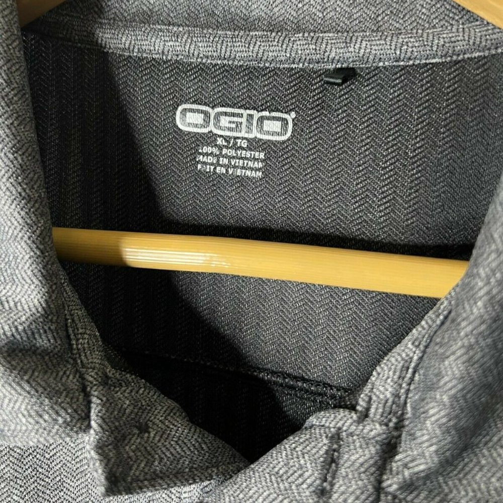 Ogio Men Size XL Gray Express Geek Squad Polo T-Shirt Short Sleeves Front Pocket - Picture 2 of 5